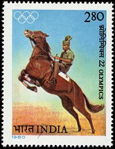 Show Jumping postage stamp
