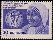 Nobel Peace Prize, 1979 – Mother Teresa postage stamp